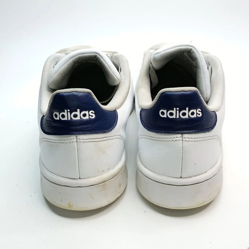 Adidas Advantage Mens White Navy Blue Tennis Sneakers F36423 Size 14
